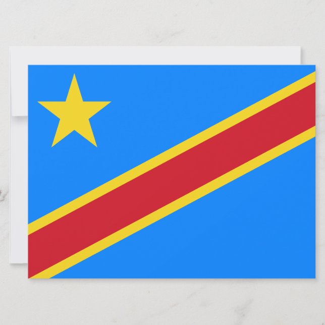 Flagga i Demokratiska republiken Kongo Kort (Framsida)