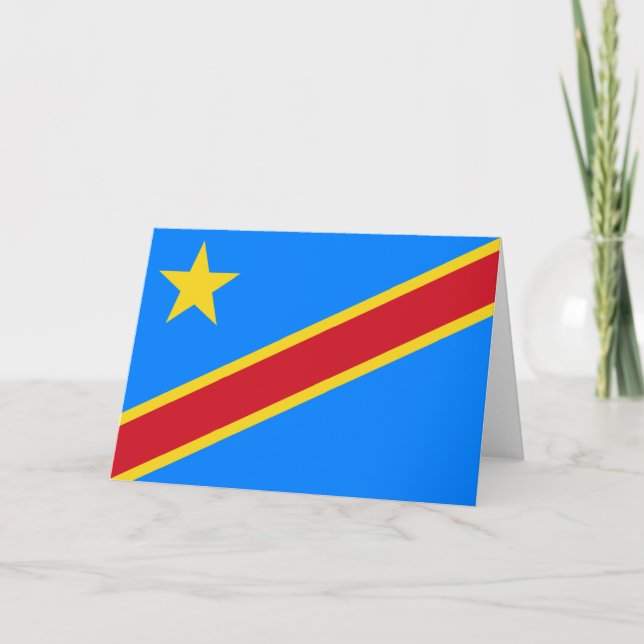 Flagga i Demokratiska republiken Kongo Kort (Framsida)