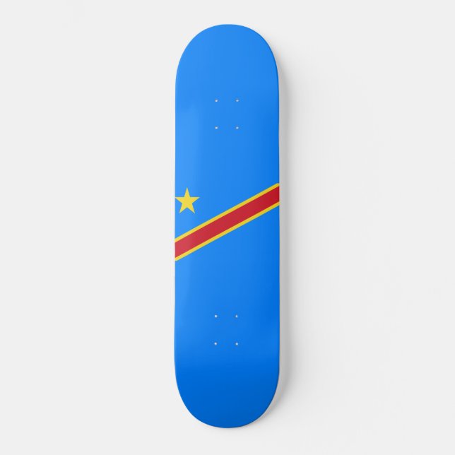 Flagga i Demokratiska republiken Kongo Mini Skateboard Bräda 18,5 Cm (Framsida)