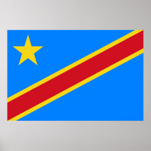 Flagga i Demokratiska republiken Kongo Poster