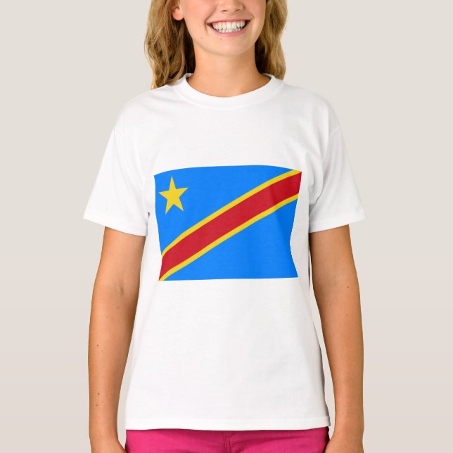 Flagga i Demokratiska republiken Kongo T Shirt (Framsida)