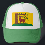 Flagga i det historiska grevskapet Berkshire Hat Keps<br><div class="desc">Hat med design med en flagga av det historiska grevskapet Berkshire,  i England,  Underbara Storbritannien; gult flagga med ett exempel på en stag under Hearnes Oak</div>