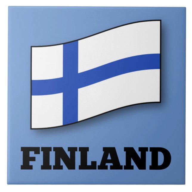 Flagga i Finland anpassad design Kakelplatta (Framsidan)