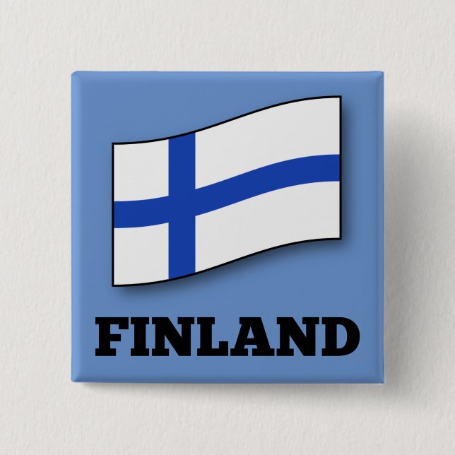 Flagga i Finland anpassad design Knapp (Framsida)