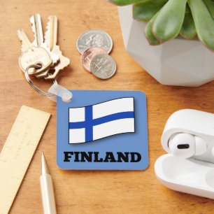 Flagga i Finland anpassad design Nyckelring