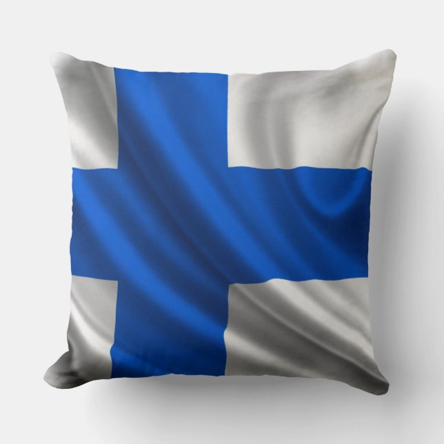 Flagga i Finland Dekorativ kudde (Framsida)
