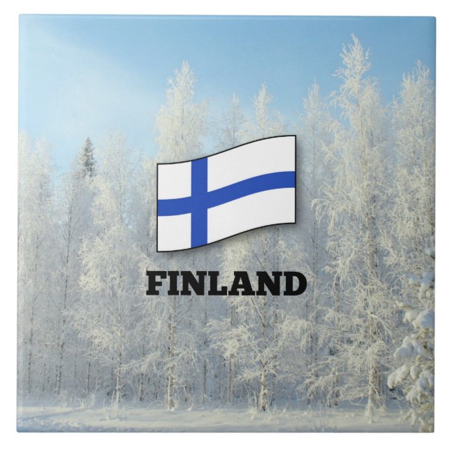 Flagga i Finland, Snö. Kakelplatta (Framsidan)