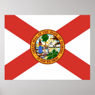 Flagga i Florida Poster