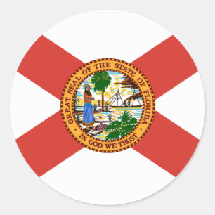 Flagga i Florida Runt Klistermärke
