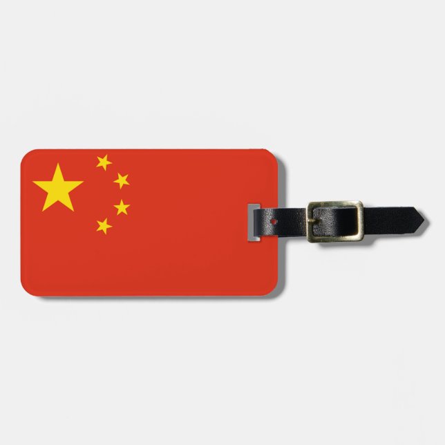 Flagga i Folkrepubliken China Bagagebricka (Horisontell Framsida)