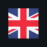 Flagga i Förenade kungariket Canvastryck<br><div class="desc">Förenade kungarikets nationella flagga är Union Jack,  även känt som Union Flagga. Flagga består av det röda korna av Saint George (skyddshelgon of England),  i vitt,  som läggs ovanpå St Patrick Kor (skyddshelgon of Ireland),  som läggs ovanpå Saltire of Saint Andrew (Skottlands skyddshelgon)</div>