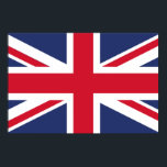 Flagga i Förenade kungariket Poster<br><div class="desc">Förenade kungarikets nationella flagga är Union Jack,  även känt som Union Flagga. Flagga består av det röda korna av Saint George (skyddshelgon of England),  i vitt,  som läggs ovanpå St Patrick Kor (skyddshelgon of Ireland),  som läggs ovanpå Saltire of Saint Andrew (Skottlands skyddshelgon)</div>