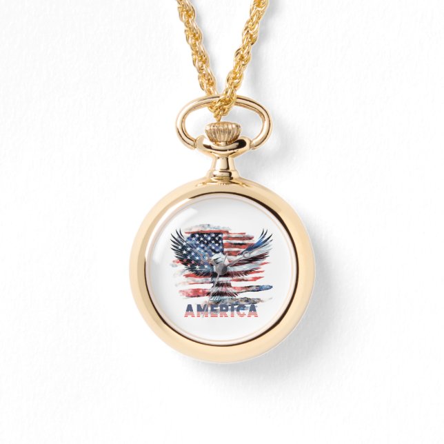 Flagga i Förenade Stater. Amerika Armbandsur (Framsida)