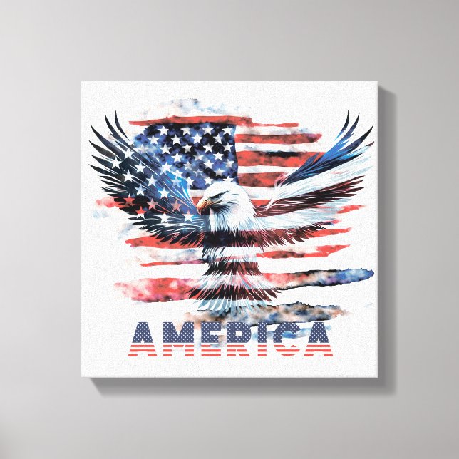 Flagga i Förenade Stater. Amerika Canvastryck (Framsida)
