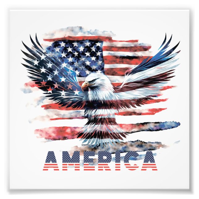 Flagga i Förenade Stater. Amerika Fototryck (Framsidan)