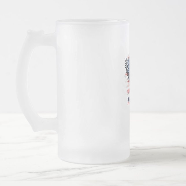 Flagga i Förenade Stater. Amerika Frostat Ölglas (Vänster)