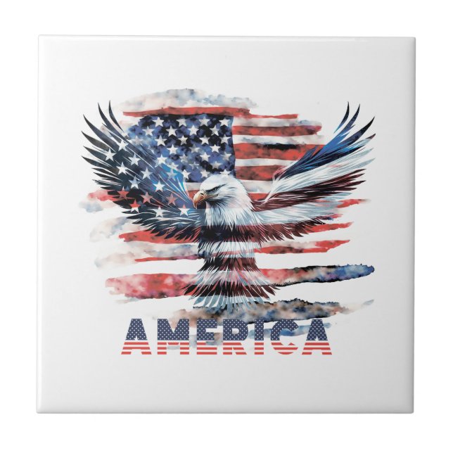 Flagga i Förenade Stater. Amerika Kakelplatta (Framsidan)