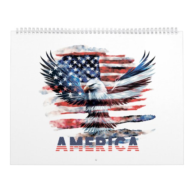 Flagga i Förenade Stater. Amerika Kalender (Omslag)