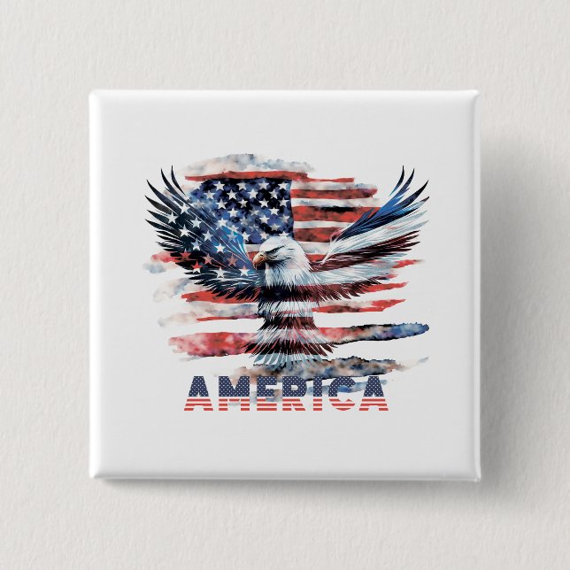 Flagga i Förenade Stater. Amerika Knapp (Framsida)