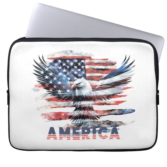 Flagga i Förenade Stater. Amerika Laptop Fodral (Framsidan)