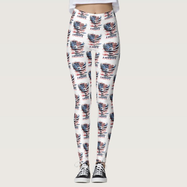 Flagga i Förenade Stater. Amerika Leggings (Framsida)