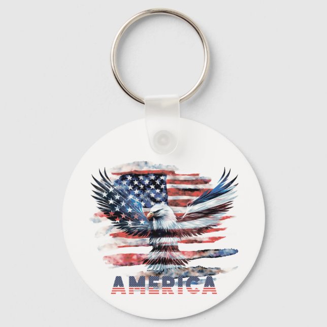 Flagga i Förenade Stater. Amerika Nyckelring (Framsida)