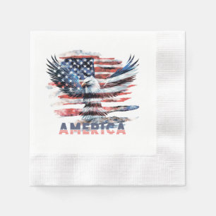 Flagga i Förenade Stater. Amerika Pappersservett