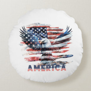 Flagga i Förenade Stater. Amerika Rund Kudde