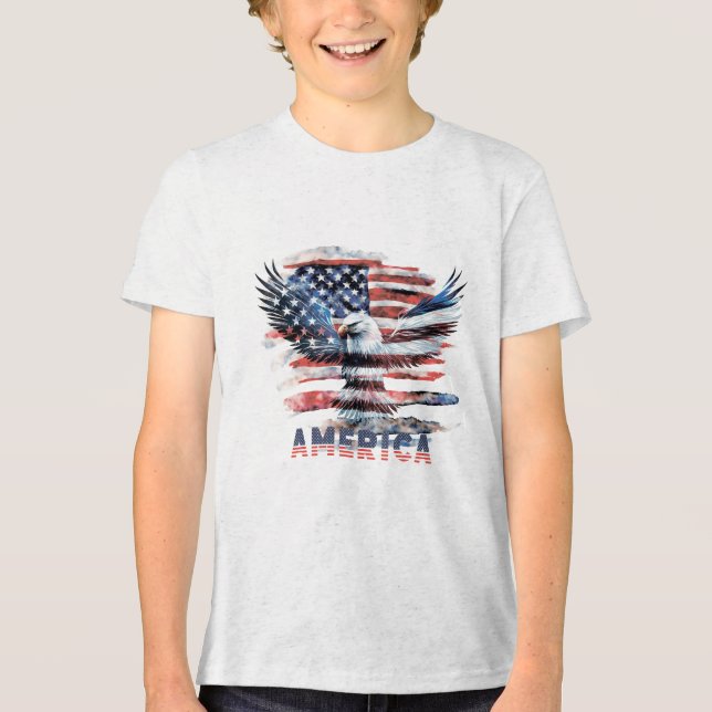 Flagga i Förenade Stater. Amerika T Shirt (Framsida)