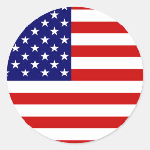 Flagga i Förenade Stater Runt Klistermärke