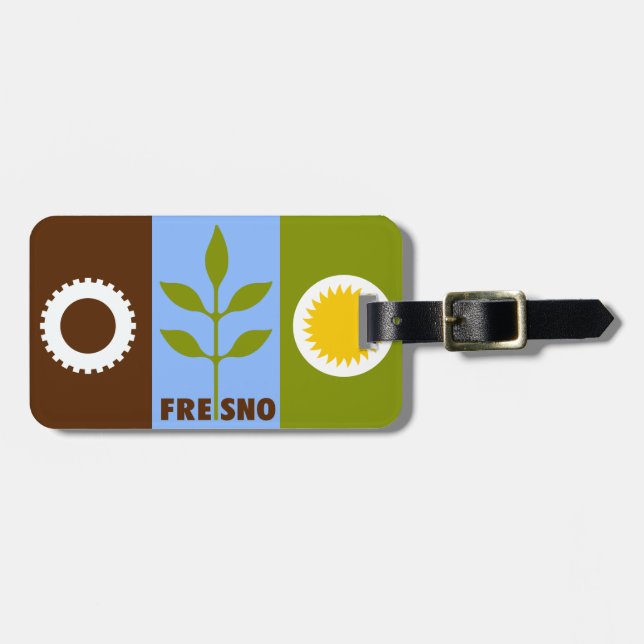Flagga i Fresno, Kalifornien Bagagebricka (Horisontell Framsida)