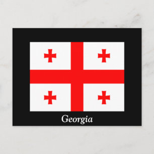 Flagga i Georgien (land) Vykort