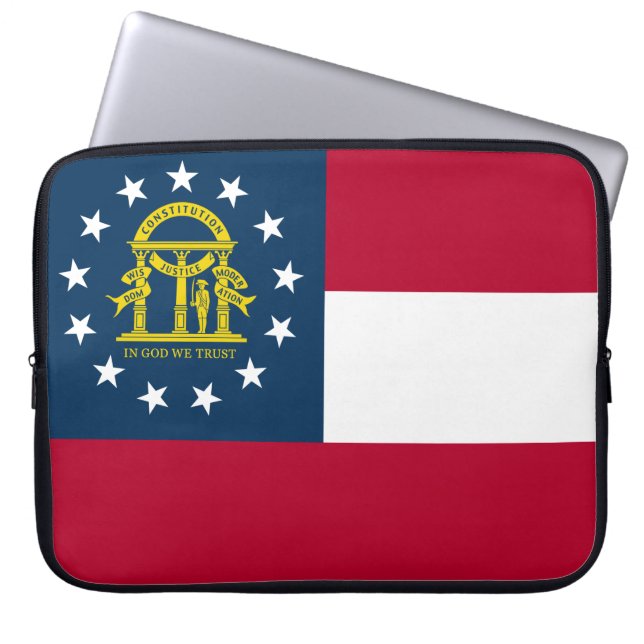 Flagga i Georgien (USA) Laptop Fodral (Framsidan)