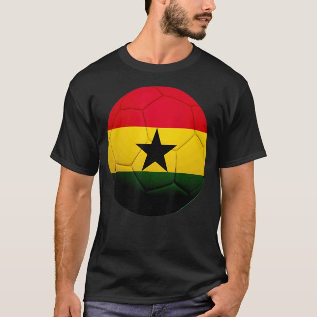 Flagga i Ghana-fotboll för herrar i Boll Ghana T Shirt (Framsida)
