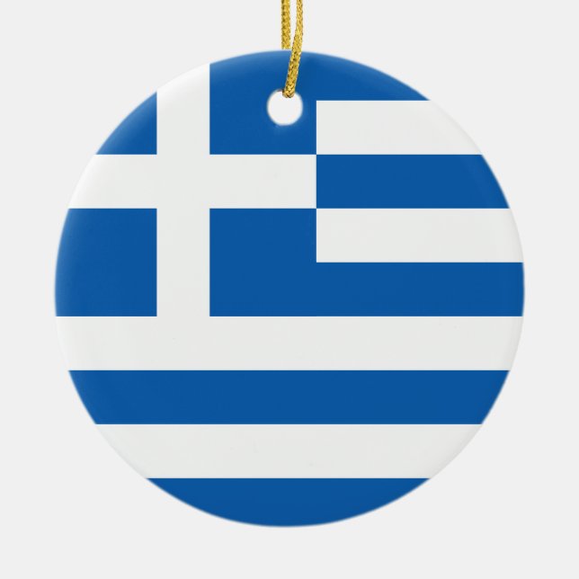 Flagga i Grekland Julgransprydnad Keramik (Framsidan)