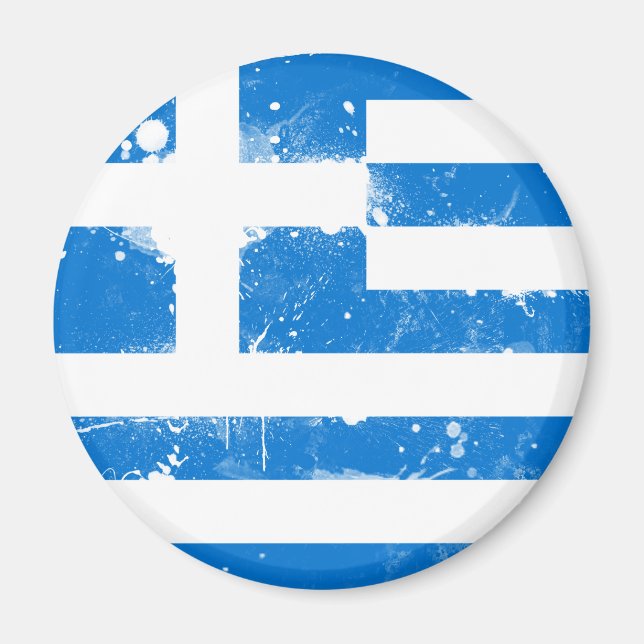 Flagga i Grekland Magnet (Framsidan)