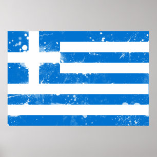 Flagga i Grekland Poster