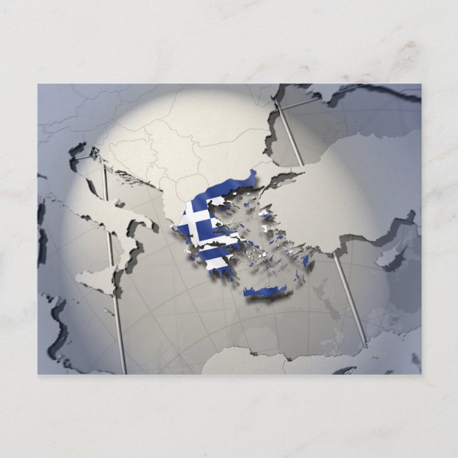 Flagga i Grekland Vykort (Framsida)