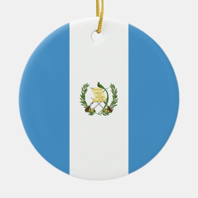 Flagga i Guatemala Julgransprydnad Keramik (Framsidan)