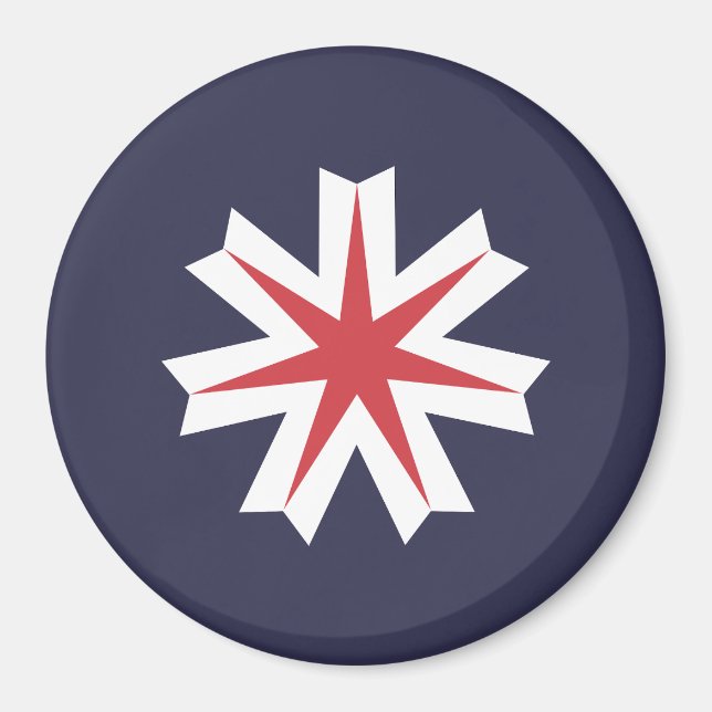 Flagga i Hokkaido-prefekturen, Japan Magnet (Framsidan)