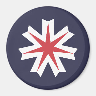 Flagga i Hokkaido-prefekturen, Japan Magnet