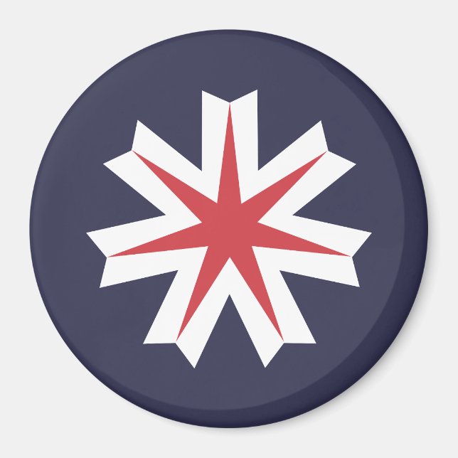 Flagga i Hokkaido-prefekturen, Japan Magnet (Framsidan)