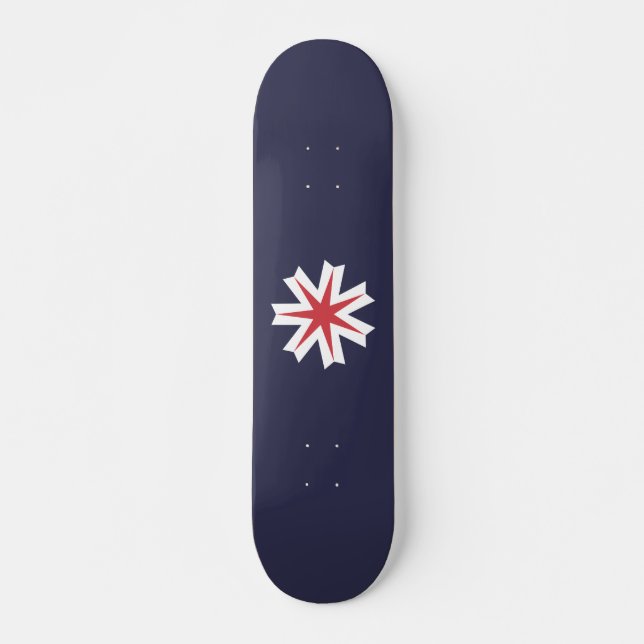 Flagga i Hokkaido-prefekturen, Japan Mini Skateboard Bräda 18,5 Cm (Framsida)