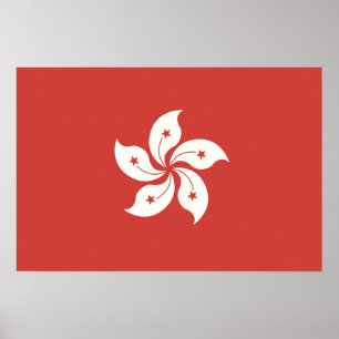 Flagga i Hongkong Poster