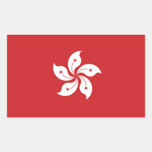 Flagga i Hongkong Rektangulärt Klistermärke
