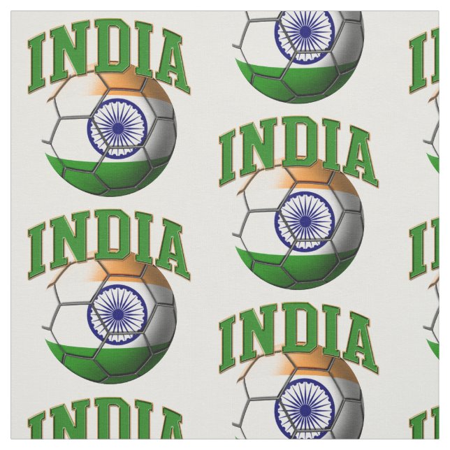 Flagga i India Soccer Ball Mönster Tyg (Provkarta)
