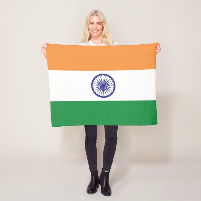 Flagga i Indien Fleecefilt (På plats)