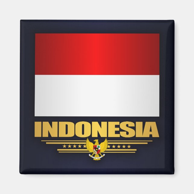 Flagga i Indonesien Magnet (Framsidan)