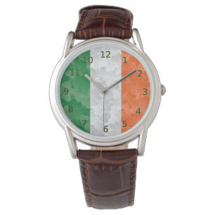 Flagga i Irland med schaktmassor mönster Armbandsur