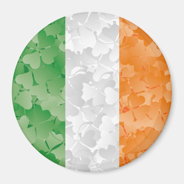 Flagga i Irland med schaktmassor mönster Magnet (Framsidan)